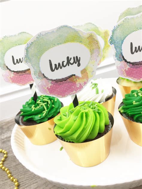 Aly Dosdall Lucky Cupcake Toppers For St Patricks Day