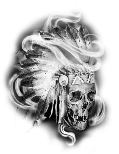 Skull Native American Headdress Tattoo Idea Tatuagens De Crânio