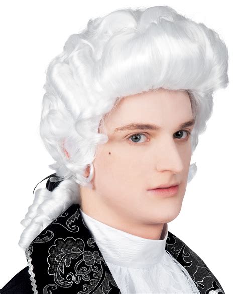 White Baroque Wig Mens Fancy Dress Medieval Renaissance Ball Adults