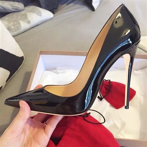 Brand 12CM Stiletto Heel Pumps Pointed Toe Patent Leather Dress Shoes