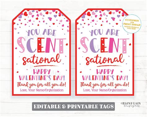 "You are Scent-Sational Tag Valentine's Day Staff Appreciation Teacher
