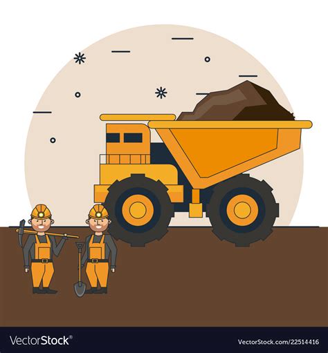Mining Workers Cartoon Royalty Free Vector Image