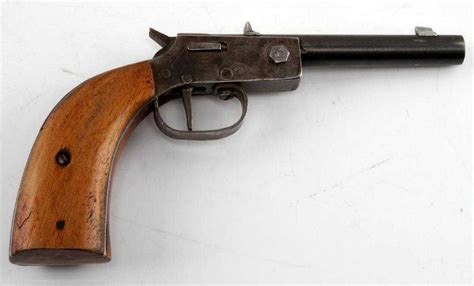 Antique Single Shot 22 Rimfire Pistol Wood Grips
