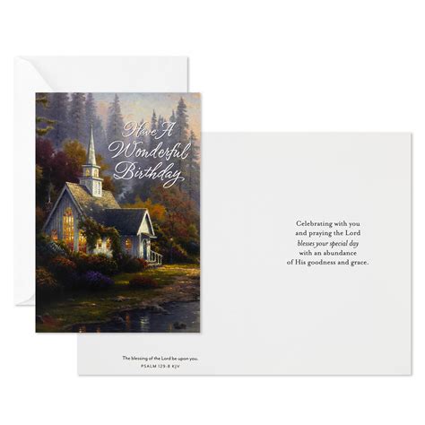 Thomas Kinkade Assorted Religious Birthday Cards Box Of 12 Boxed