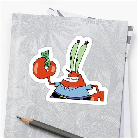 Mr Krabs Sticker By Alefilipan Redbubble