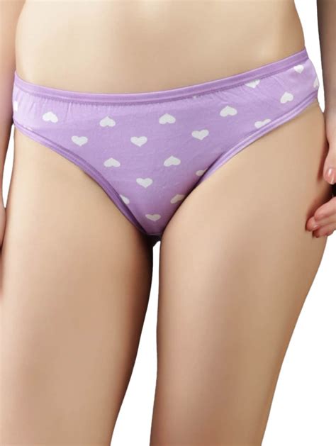 Buy Heart Printed Cotton Panties Pack Of 6 For Women From Leading