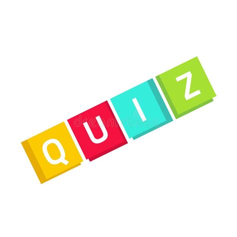 Quiz Logo Vector In Cubes Questionnaire Show Icon Concept Stock Vector