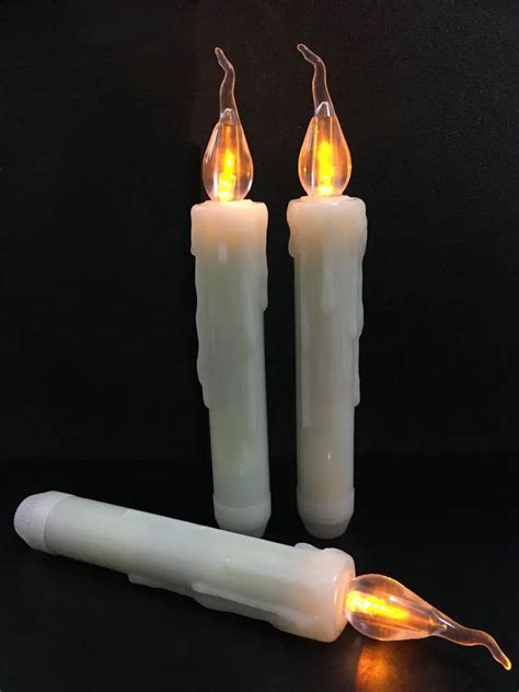 Led Taper Battery Operated Flameless Candle Dipped Wax Flickering