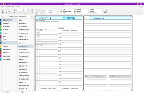 Onenote Daily Planner Template Key Success Planner Digital Planner Ipad Simple Template Design