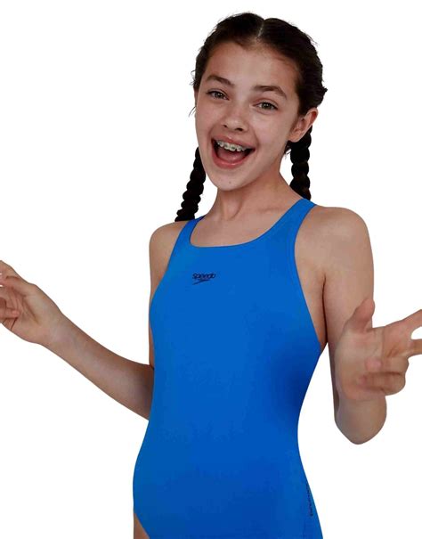 Speedo Girls Endurance Plus Medalist Neon Blue Simply Swim Simply