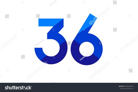 36 Number Modern Flat Blue Logo Stock Vector Royalty Free 2030402969