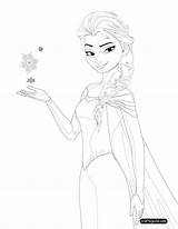 Elsa Coloring Frozen Queen sketch template