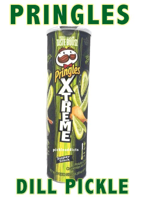 Pringles Extreme Screamin Dill Pickle Flavored Potato Chips One Can
