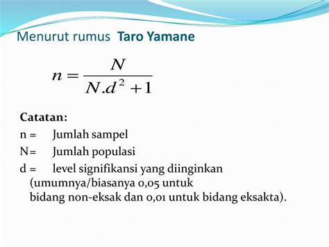 Rumus Taro Yamane – Meteor