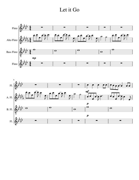 Let It Go Flute Choir Sheet Music For Flute Download Free In Pdf Or Midi