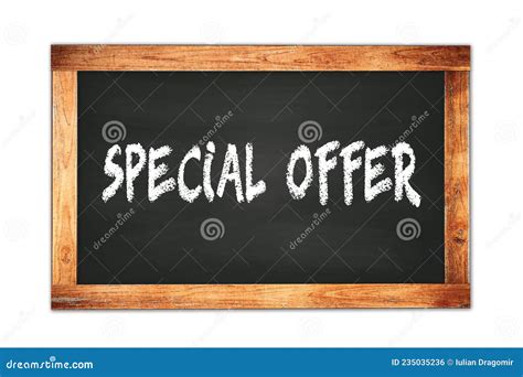 Special Offer Text Written On Wooden Frame School Blackboard Stock