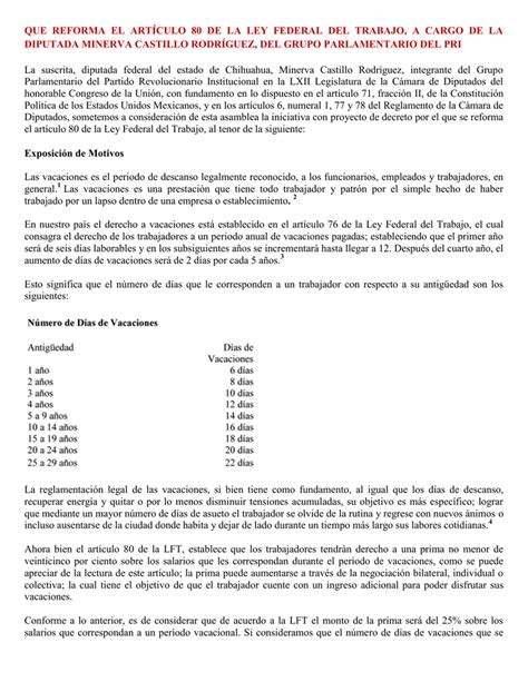 Que Reforma El ArtÍculo 80 De La Ley Federal Del