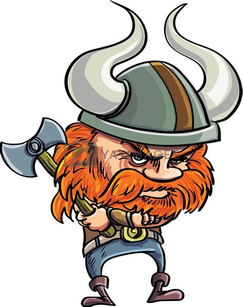 Cute Cartoon Viking With Horny Helmet By Antonbrand Vectors