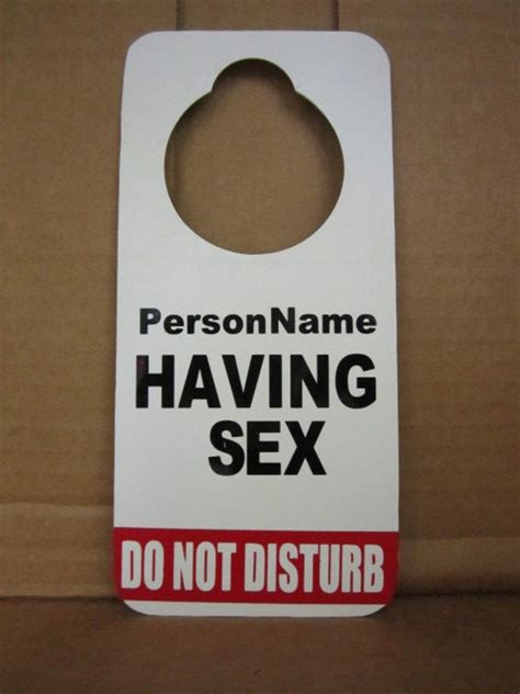 having sex personalized name do not disturb door hanger