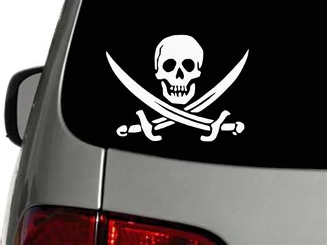 Jolly Roger Pirate Flag Skull Swords Vinyl Decal Car Sticker Choose