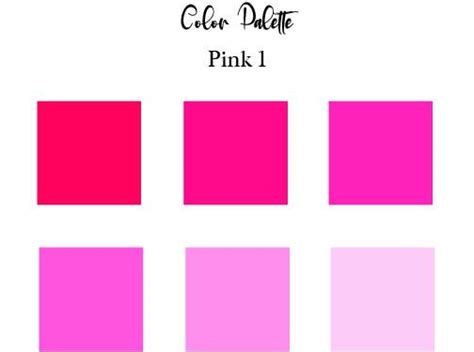Pink Color Swatches Pink Color Palette Digital Art Etsy Color