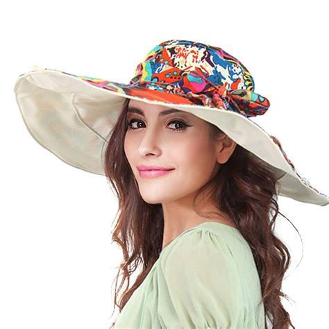 Women S Reversible Foldable Floppy Sun Hat With Wide Brim Upf 50 Beige C1182q0wowi Sun