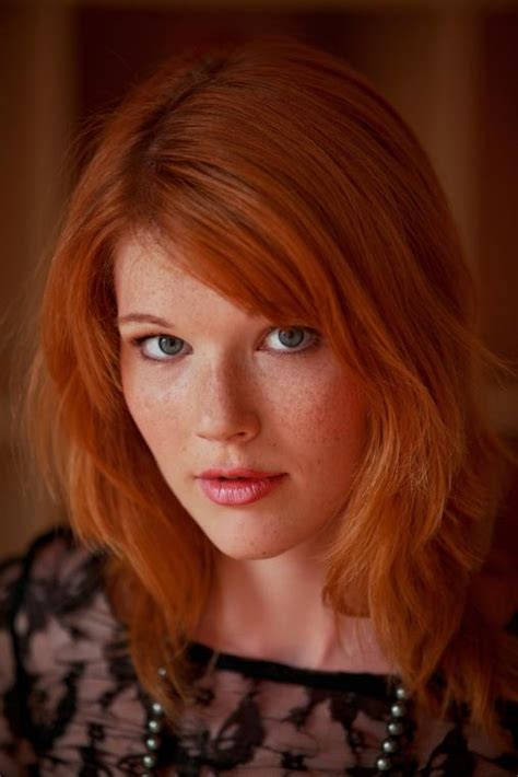 Captivating Redhead In Black Lace And Grey Eyes For Our FB Fan James