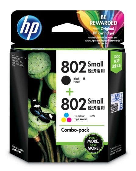 Hp 802 2 Pack Small Blacktri Color Original Ink Tinta Cartridges