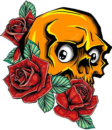 Vector Illustration Of Skull With Roses Decor Abstract Design Vector