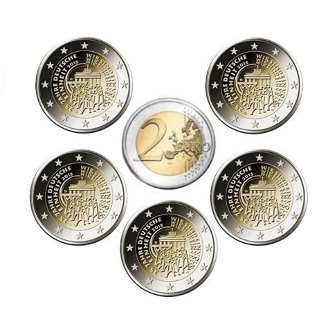 Germany 2 Euro 2015 German Unity 5 Coins Special 2 Euro Coins