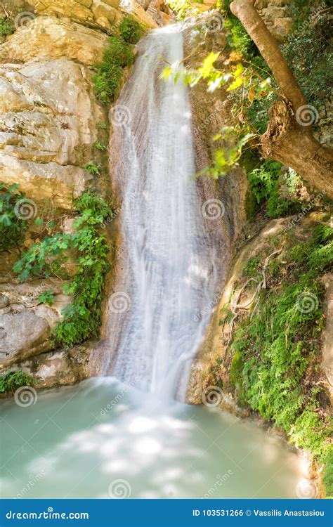 Beautiful Neda Waterfall In Peloponnese Greece A Famous Wonder Of
