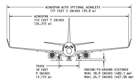 An Airplane Is Shown With Measurements For Each Wing