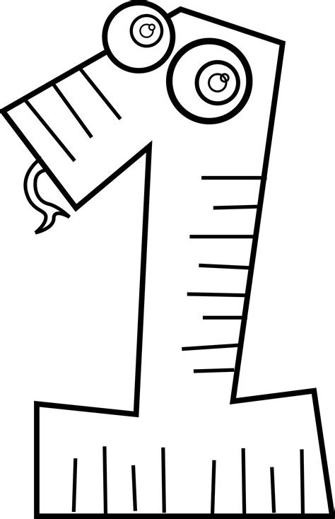 Clipart Animal Number One Line Art