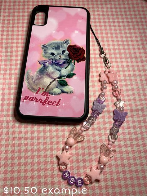 Custom Phone Charm Keychain Etsy