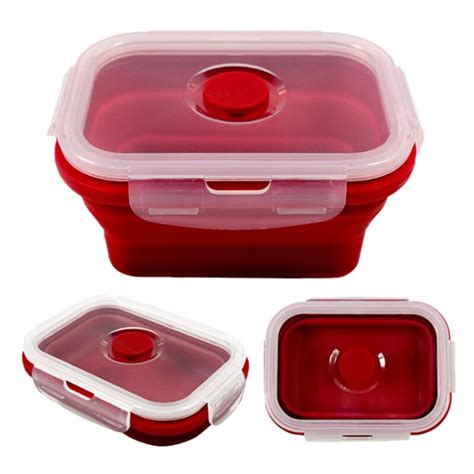 Kitchen Food Storage Container Lock Foldable Silicone Fresh Box Lunch