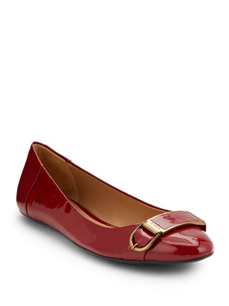 Aerin Apthorp Patent Leather Ballet Flats In Red Lyst