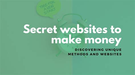 Secret Websites To Make Money Discovering Unique Methods And Websites