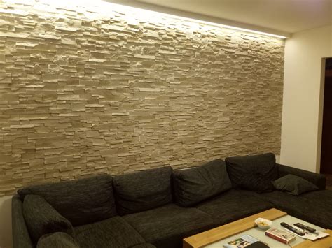 The light quality is similar to that of a typical halogen light. stone wall with LED lights | Illuminazione a parete, Muri ...