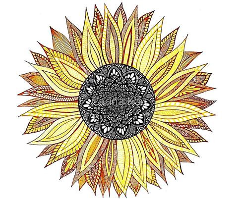 Sunflower Mandala Tapestry By Carina Kay Sunflower Mandala Sunflower
