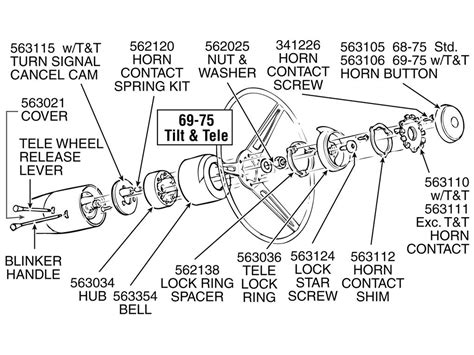 69 89 Telescopic Steering Column Lock Star Screw Corvette Central