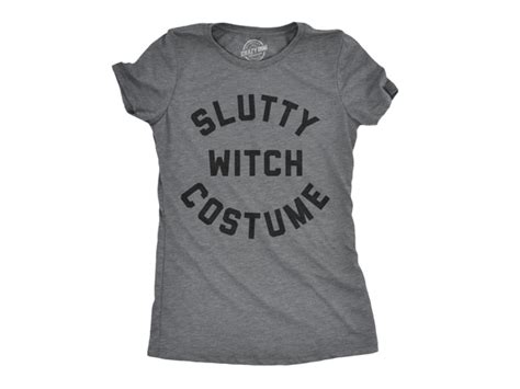 Womens Slutty Witch Costume T Shirt Halloween Costume Tee For Women Purple Xl