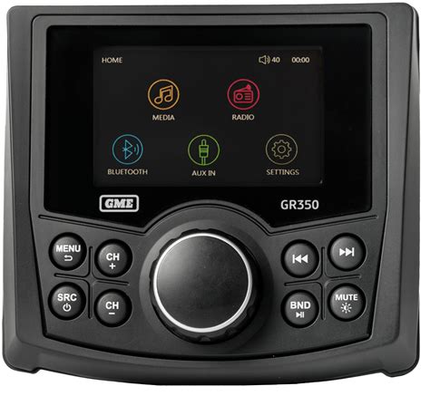 Gme Gr350btb Amfm Marine Stereo With Bluetooth And Usbaux Input Black