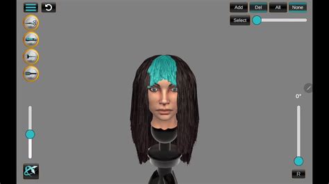 Digital Hair Simulator Work Processlayered Hair 180° Angle Haircut