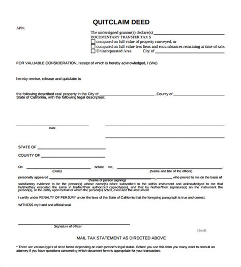 11 Quitclaim Deed Forms Samples Examples And Format Sample Templates