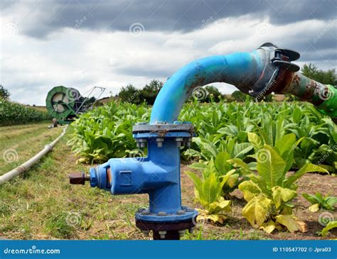 Agricultural Irrigation System With A Well Of Water Stock Photo Image