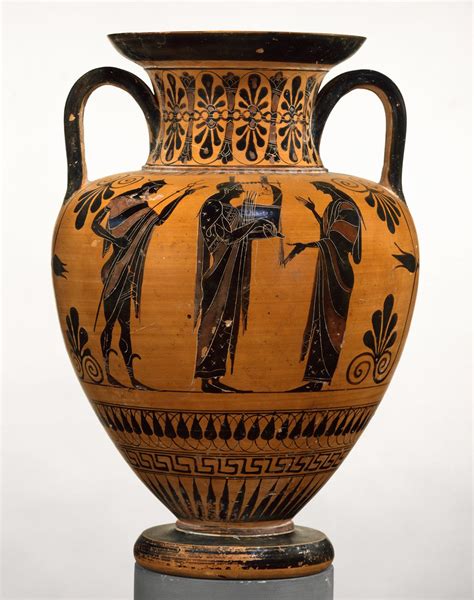 Attributed To An Artist Near Exekias Terracotta Neck Amphora Jar