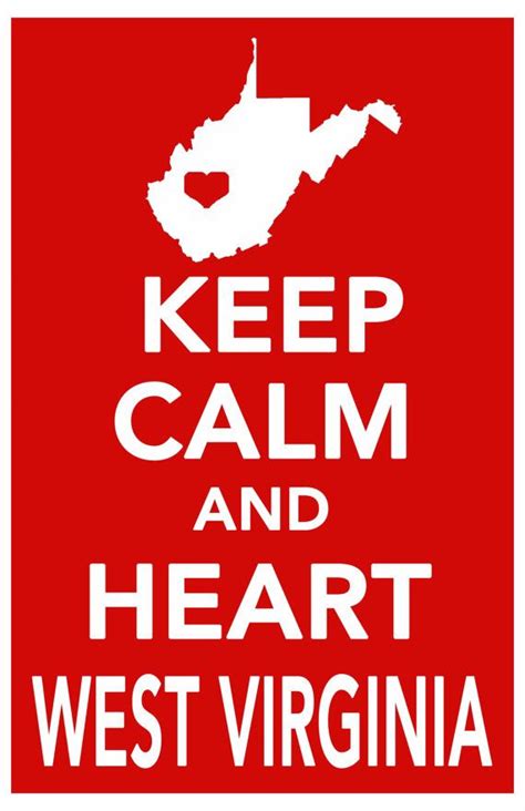 Keep Calm Print West Virginia Art Poster All 50 By Thepickleshop 14