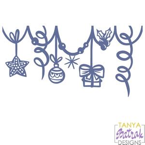 Download Christmas Border with Star, Stocking & Ornament svg cut ...