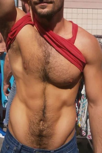 Shirtless Male Muscular Beefcake Hunk Hairy Chest Abs Beard Jock Photo X C Eur