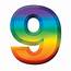 Club Pack Of 24 Bright Rainbow 3 D Number 9 Party Decorations 11 